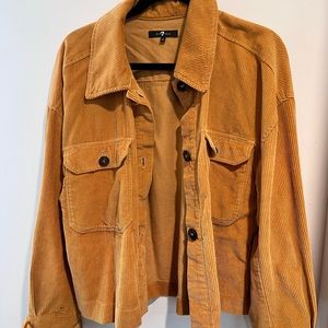 7 for all man kind oversized corduroy button up mustard color